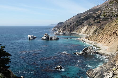 Big Sur California Blue Water Green Cliffs